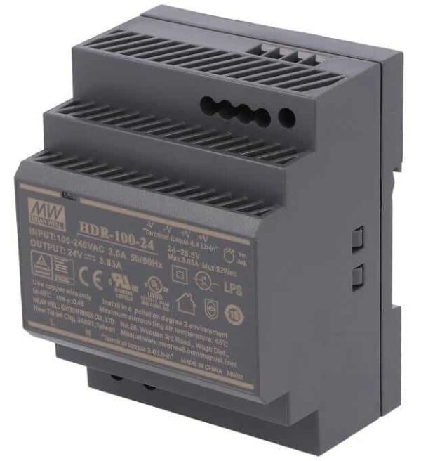 DIN RAIL voeding 100W - 24v - MEANWELL 1