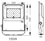 LED breedstraler 150W koud-wit IP65 ( vervangt 1500w)