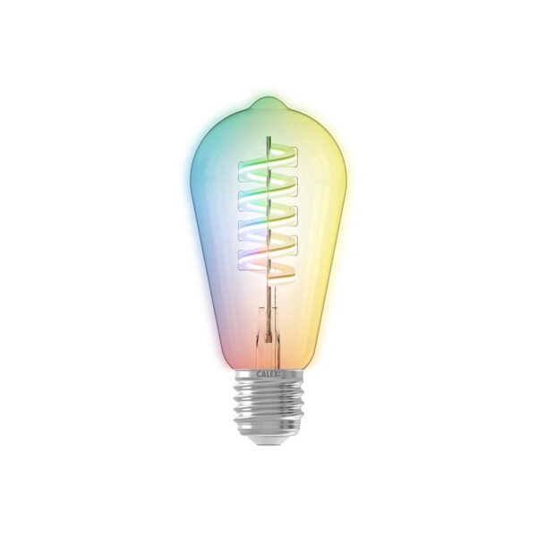 E27 Smart LED lamp Flexible Filament Helder ST64 220-240V 4,9W 280lm 1800K+RGB E27 1