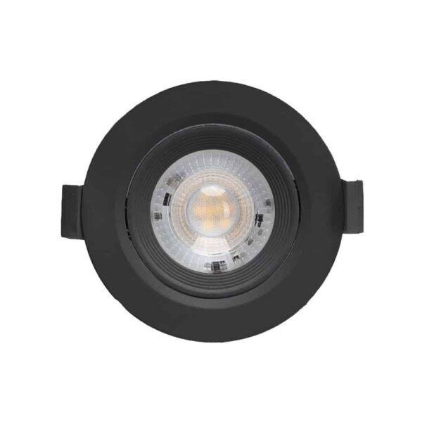 LED inbouwspot - downlight 5W Warm-wit 3000k- Dimbaar - IP65 - ZAAGMAAT 74MM - Zwart 1