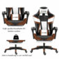 Bruine gamingstoel, ademend PU-leder, draagvermogen 120-150kg.