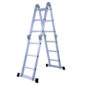 Aluminum extendable multifunctional ladder, white background.