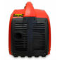 Red portable generator on white background