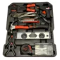 Toolbox with various hand tools.