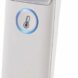 Infrared forehead thermometer with digital display.