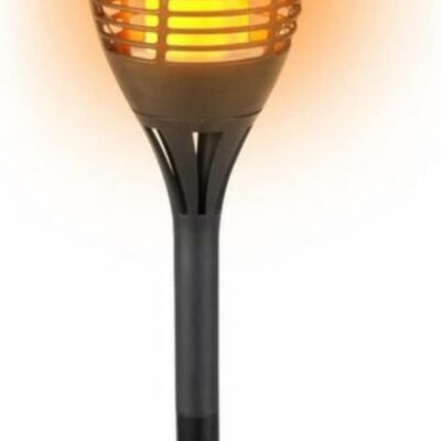 Electric garden torch with warm light.