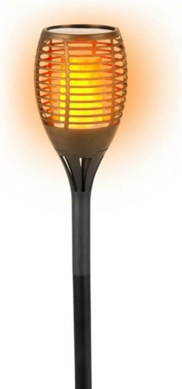 Electric patio heater on stand.