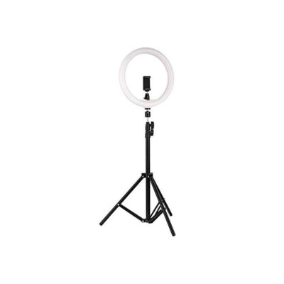 Ring light with tripod for photography and video.