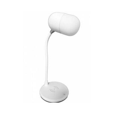White desk lamp with flexible neck and touch control.