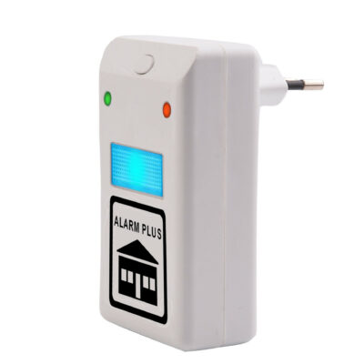 White plug with alarm function and light signaling.