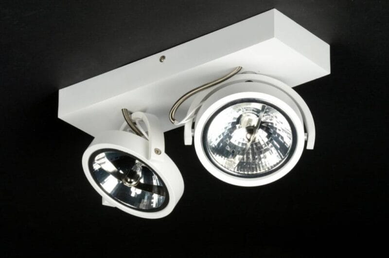 Plafond lamp 2x ar111 mat wit