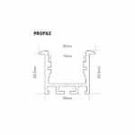 Profilé d'aluminium encastré pour bandes LED 230v jusqu'à 19 mm