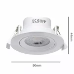 LED inbouwspot 5W dimbaar Warm-wit 3000k| Kantelbaar - Image 2