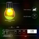 Solar Lichtsnoer - LED Lampjes Slinger - 20 Kleuren LED lampen - Multi color - 5,8 Meter - IP44 – Image 3