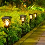 LED Solar lamp op Zonne-energie - Tuinlamp/Solar Tuinfakkels - Zwart - 2 stuks – Image 3