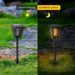 LED Solar lamp op Zonne-energie - Tuinlamp/Solar Tuinfakkels - Zwart - 2 stuks – Image 2