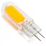Een heldere LED-lamp, oranje binnenin.